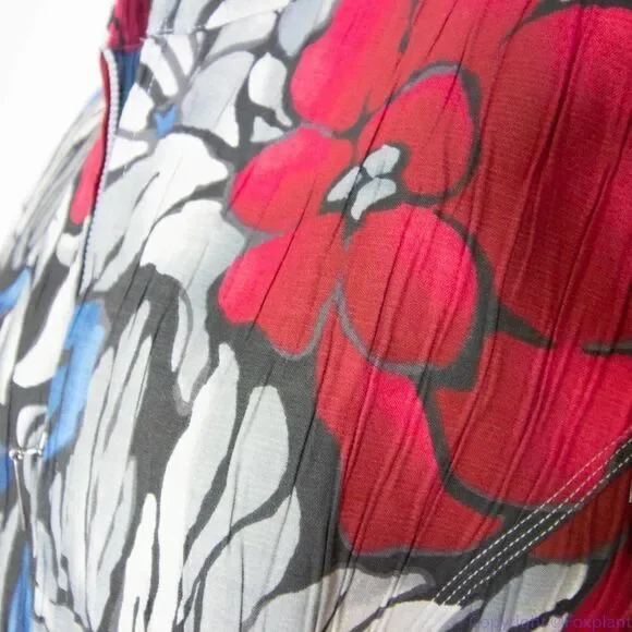 Afred Dunner women's cotton blend floral print zip up blazer jacket, size 16 - Picture 13 of 16